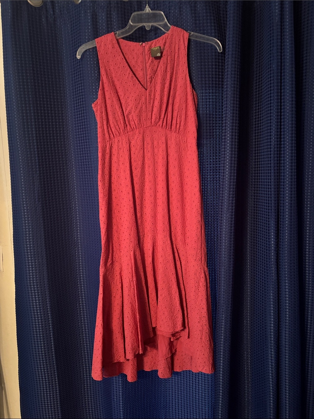 Sleeveless pink Eyelet Midi Dress - Brand Unspecified